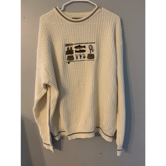 shenandoah Other - Vintage mens cream fishing sweater large